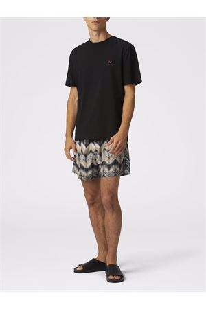 T-shirt girocollo in cotone nero MISSONI | US23WL0KBJ00IE93911