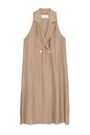 Light brown linen blend waistcoat PESERICO | S0300401921048
