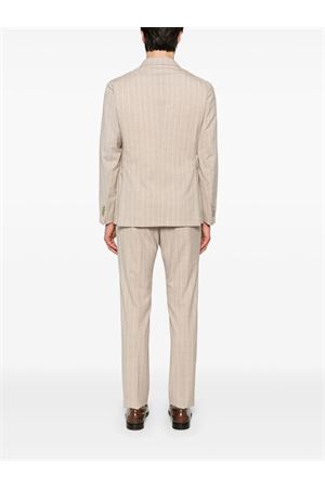 Light beige virgin wool and silk pinstripe suit TAGLIATORE | 2SMC26K11520101A3184