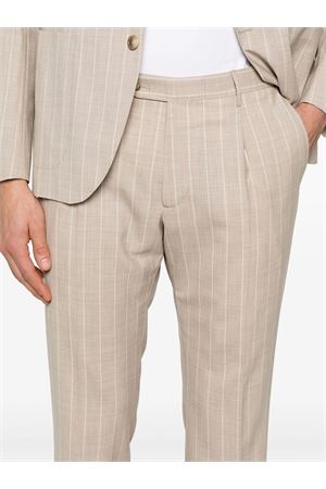 Light beige virgin wool and silk pinstripe suit TAGLIATORE | 2SMC26K11520101A3184