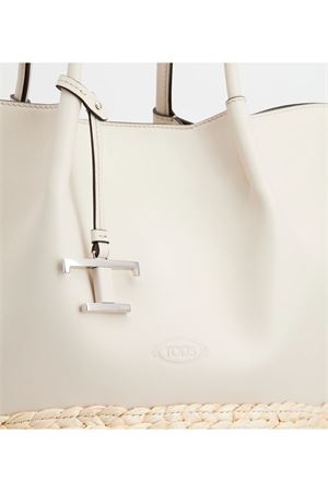 Borsa Shopping in Paglia e Pelle Media TOD'S | XBWBUXA0300UBY5Q63