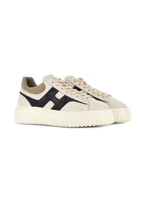 Sneakers Hogan H-Stripes Blu Avorio Beige HOGAN | HXM6450FE91UXI0RVN