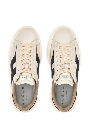 Sneakers Hogan H-Stripes Blu Avorio Beige HOGAN | HXM6450FE91UXI0RVN