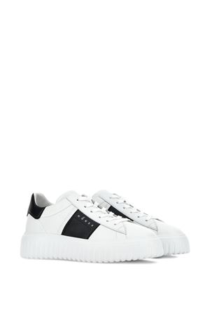 white leather h-stripes HOGAN | HXM6450FO70LE99998