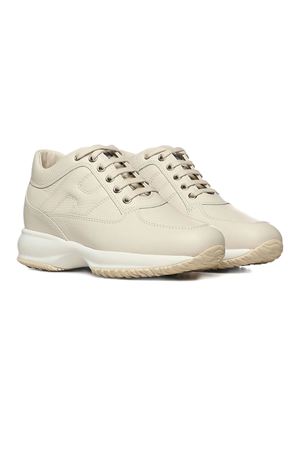 Sneakers Hogan Interactive in pelle  bianco crema HOGAN | HXW00N00010UTIB013