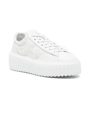 Sneakers Hogan H-Stripes in pelle bianca HOGAN | HXW6450FE91UXMB001