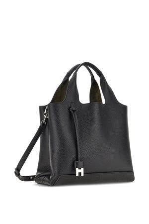Shopping Bag in pelle martellata Nero HOGAN | KBW01RA0200TH1B999
