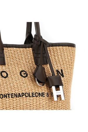 Hogan Address Shopping Bag Mini Brown Ivory HOGAN | KBW01TA5100UYI7E06