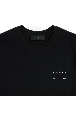 T-Shirt in cotone nero HOGAN | KQWB3520390ZFVB999
