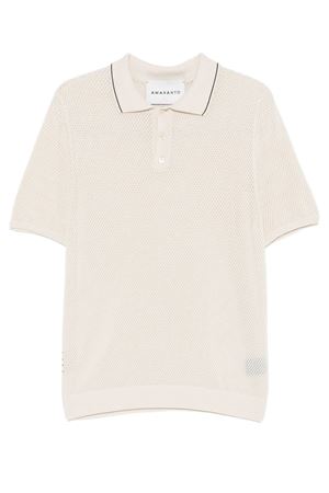 Polo in cotone color avorio AMARANTO | B9AB0050ABV437