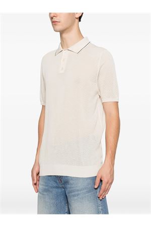 Polo in cotone color avorio AMARANTO | B9AB0050ABV437