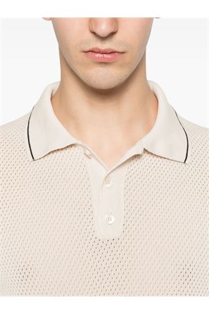 Polo in cotone color avorio AMARANTO | B9AB0050ABV437