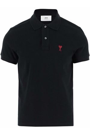 Polo in cotone nero AMI | BFUPL001760001