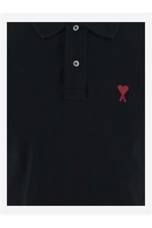 Polo in cotone nero AMI | BFUPL001760001