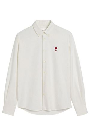 Camicia button-down in cotone bianco AMI | BFUSH063CO0031168
