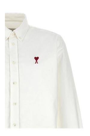 Camicia button-down in cotone bianco AMI | BFUSH063CO0031168