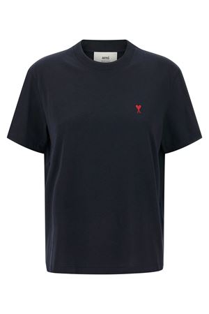 T-shirt in jersey di cotone biologico blu AMI | BFUTS035724W430