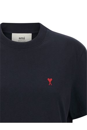 T-shirt in jersey di cotone biologico blu AMI | BFUTS035724W430