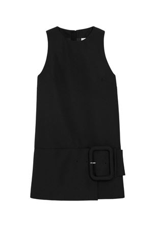 Short dress in black virgin wool AMI | FDR641WV0195001