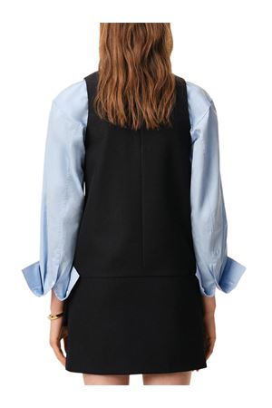 Short dress in black virgin wool AMI | FDR641WV0195001