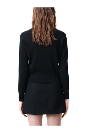 Cardigan in maglia di lana merino nero AMI | FKC361001009