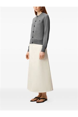 Cardigan in maglia di lana merino grigio AMI | FKC386KN00390504