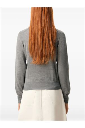 Cardigan in maglia di lana merino grigio AMI | FKC386KN00390504