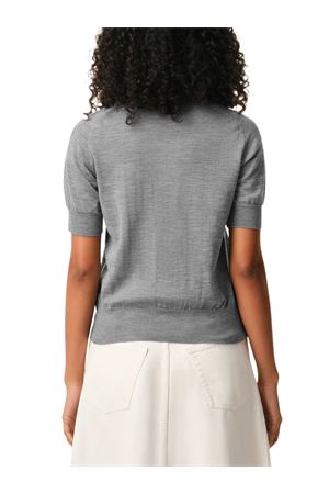 Cardigan in maglia di lana merino grigio AMI | FKC387KN00390504