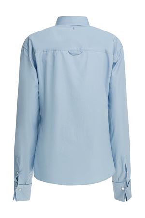 Camicia con colletto a punta in cotone blu AMI | FSH817CO0063484