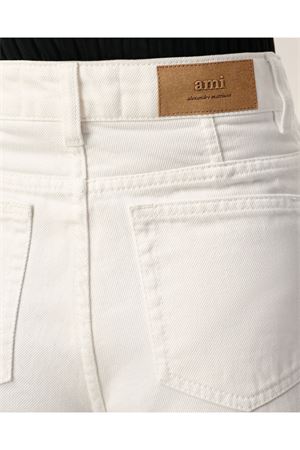 Pantaloncini in twill di cotone bianco AMI | FSO839DE0126136