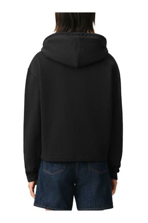 Felpa con cappuccio in pile di cotone nero AMI | FSW783730045