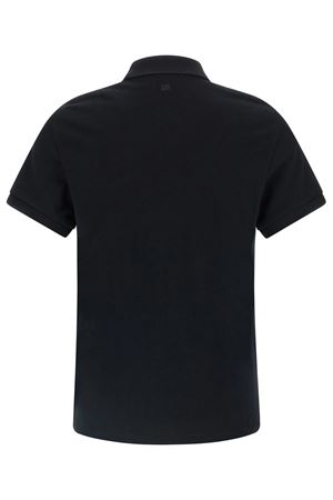 Polo a maniche corte in cotone nero AMI | HPL411760045