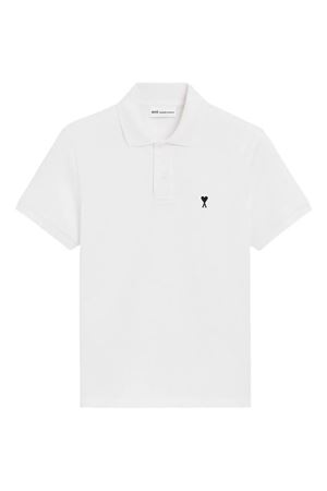 Polo bianca in piqué di cotone AMI | HPL411760100