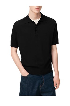 Polo in maglia leggera di viscosa nera AMI | HPL436KN0159001