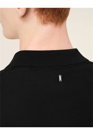 Polo in maglia leggera di viscosa nera AMI | HPL436KN0159001