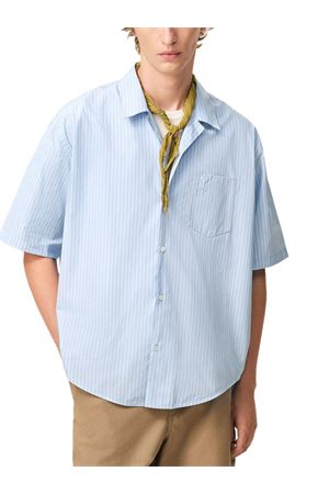 Camicia in popeline di cotone a righe AMI | HSH833CO02194844