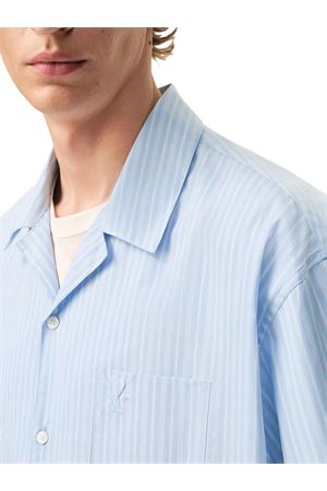 Camicia in popeline di cotone a righe AMI | HSH833CO02194844