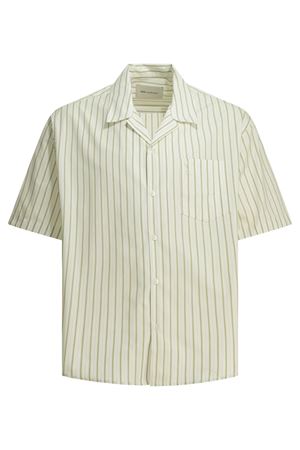 Camicia in cotone bianco e verde AMI | HSH833CO0220A075