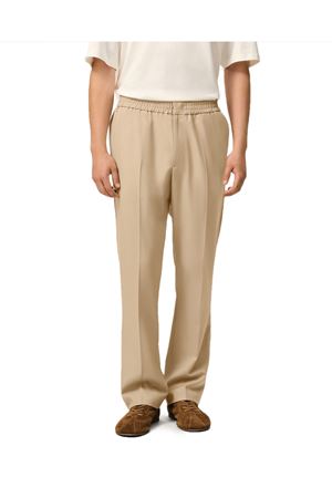 Pantaloni in gabardine di lana beige AMI | HTR226WV0194A036