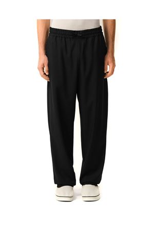 Pantaloni in gabardine di lana nera AMI | HTR868WV0194001