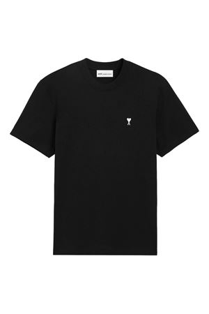 T-shirt in jersey di cotone nero AMI | HTS346724045