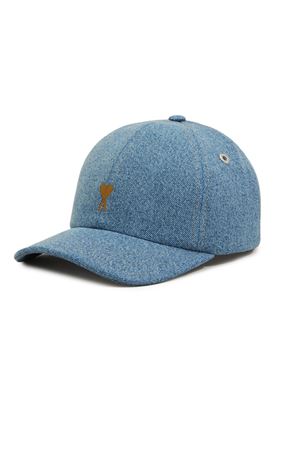 Cappellino da baseball in denim blu AMI | UCP264DE0046480