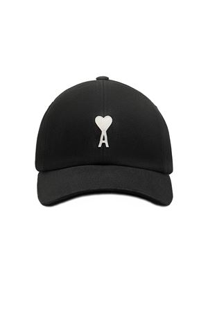 Black cotton baseball cap AMI | UCP277AW0028001