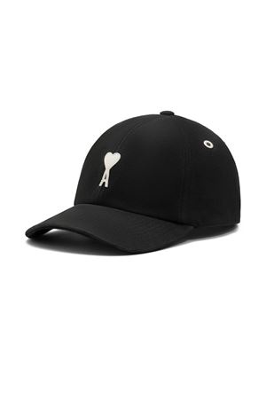Black cotton baseball cap AMI | UCP277AW0028001