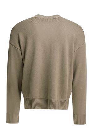 Cardigan in maglia di lana e cotone marrone AMI | UKC380KN0156A117