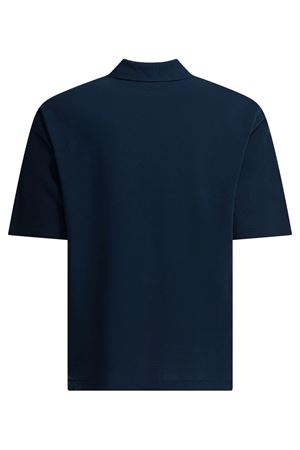 Polo in piquet di puro cotone blu AMI | UPL428JE0221A021