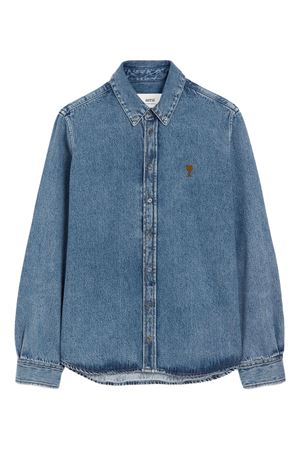 Camicia button-down in denim leggero indaco AMI | USH786DE0056480