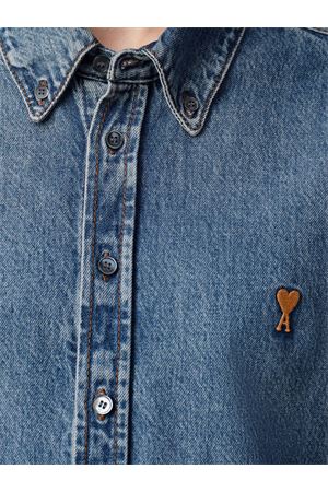 Camicia button-down in denim leggero indaco AMI | USH786DE0056480