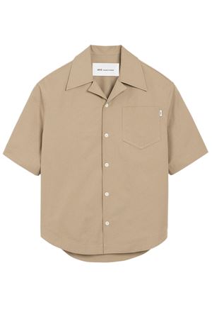 Camicia ampia in cotone beige AMI | USH811CO0214A036