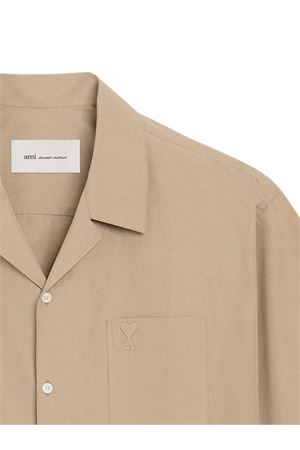Camicia ampia in cotone beige AMI | USH833CO0063A036